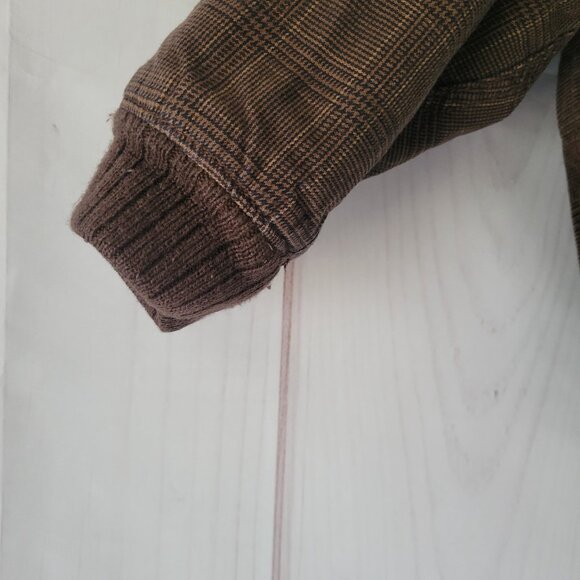 Baby Gap Brown Plaid Hooded Jacket, Toddler 3 yrs, Front Zip, 2 Button Flap EUC - Picture 2 of 12